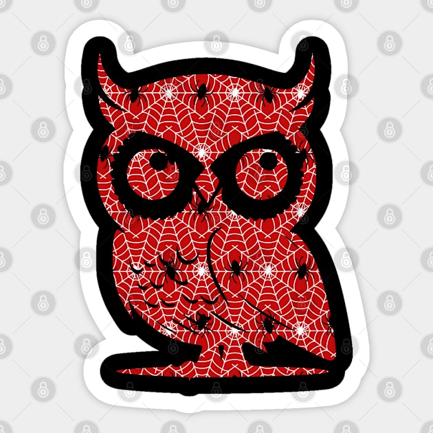 Spider Web Owl Sticker by KayBee Gift Shop